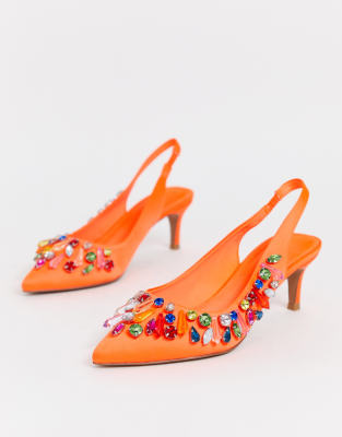asos orange heels