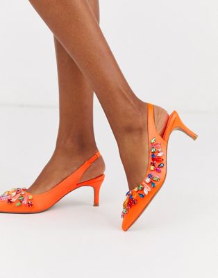 orange kitten heels uk