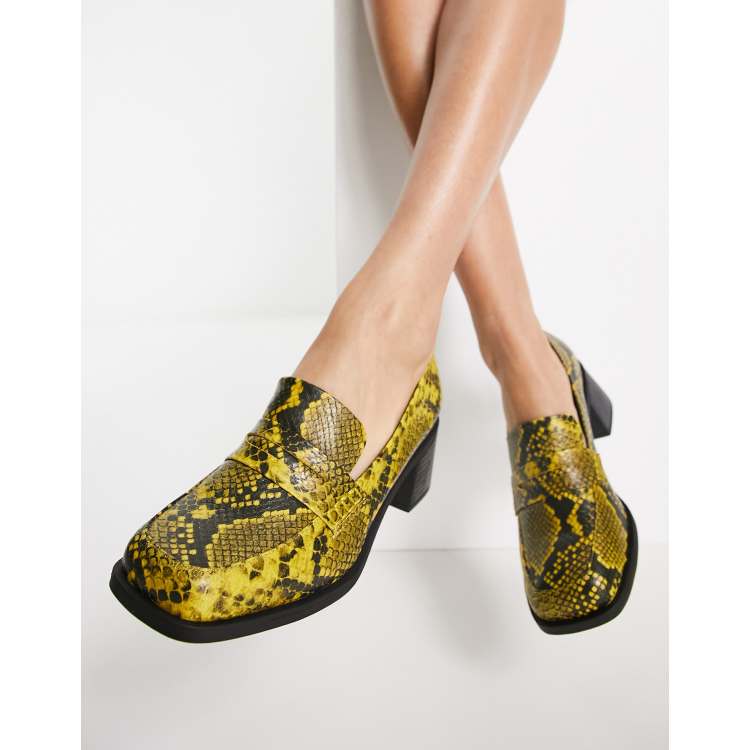 Yellow store loafers womens