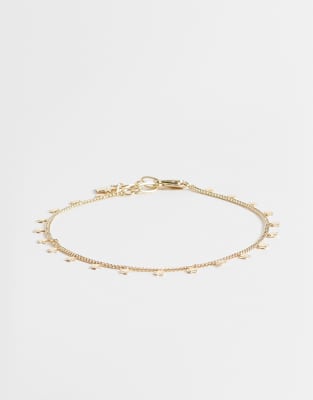 Asos Design Star Drop Gold Anklet Chain