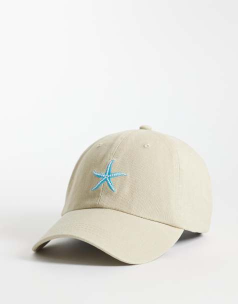 ASOS DESIGN star fish motif cap in washed stone - view 1