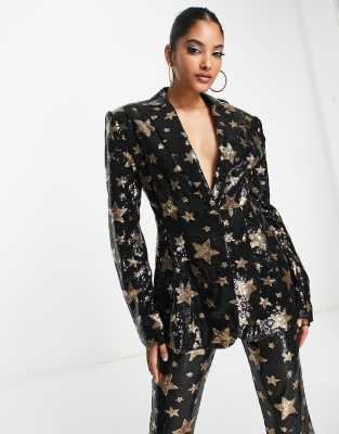 ASOS DESIGN star sequin blazer in black - ASOS Price Checker