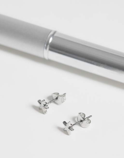 ASOS DESIGN star stud earrings in silver, 2 of 4