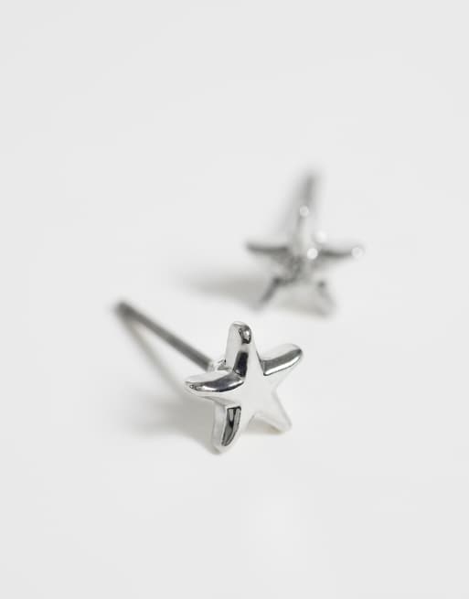 ASOS DESIGN star stud earrings in silver, 3 of 4
