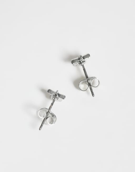 ASOS DESIGN star stud earrings in silver, 4 of 4