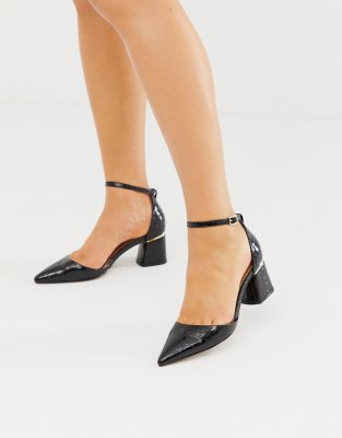 asos design stardust pointed mid heels