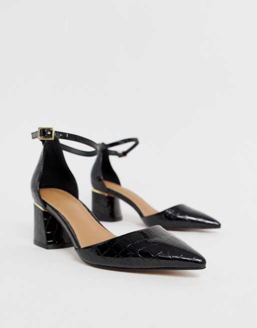 Asos design stardust pointed mid heels sale