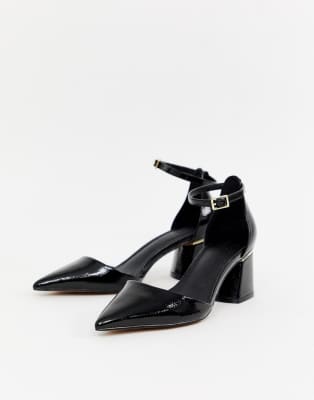 asos design stardust pointed mid heels