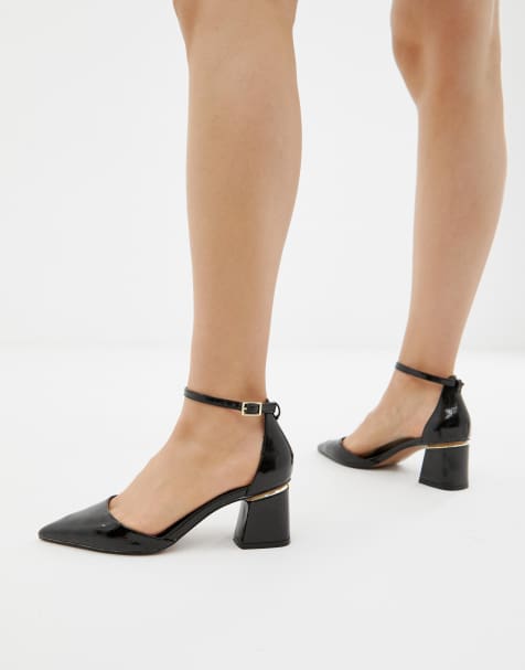 asos black block heels