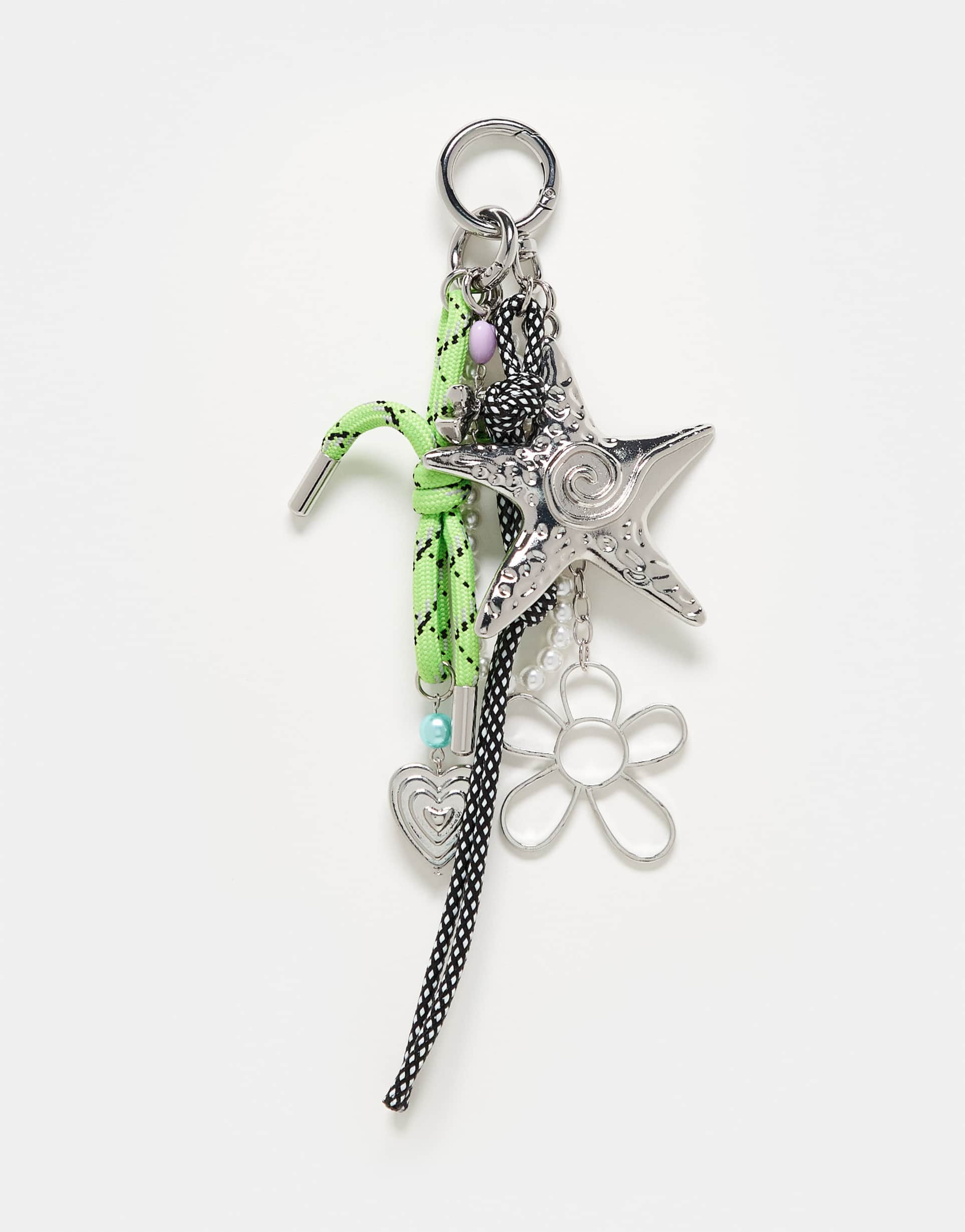 asos design starfish bag charm in multi