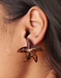 [ASOS DESIGN] ASOS DESIGN starfish stud earrings in tortoiseshell print-Brown No Size Tortoise shell