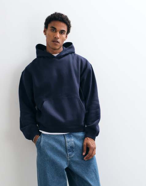 ASOS DESIGN staright leg jogger with cut & sew piping in navy - view 1
