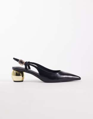 ASOS DESIGN - Starlight - Chaussures à talon boule et bride arrière - Noir