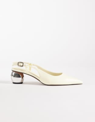  Starlight slingback ball heel shoes in buttermilk