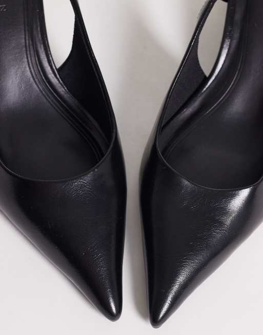 ASOS DESIGN Starlight slingback ball heeled shoes in black, 4 of 4