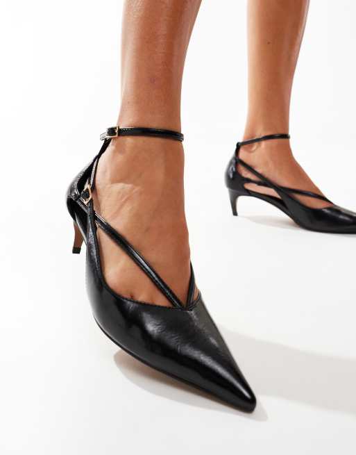 ASOS DESIGN - Starling - Kitten pumps met gesp in zwart, 2 van 4
