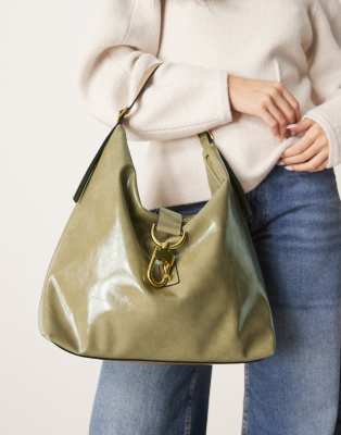 ASOS DESIGN STATEMENT BUCKLE SLOUCH TOTE BAG 