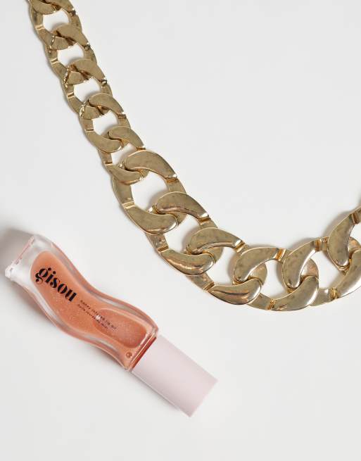 ASOS DESIGN statement necklace with chunky chains in gold tone, 2 of 4