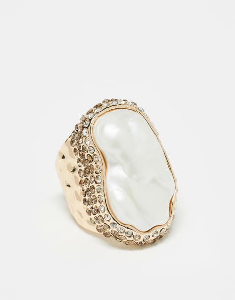ASOS DESIGN - Statement ring met parel - view 1