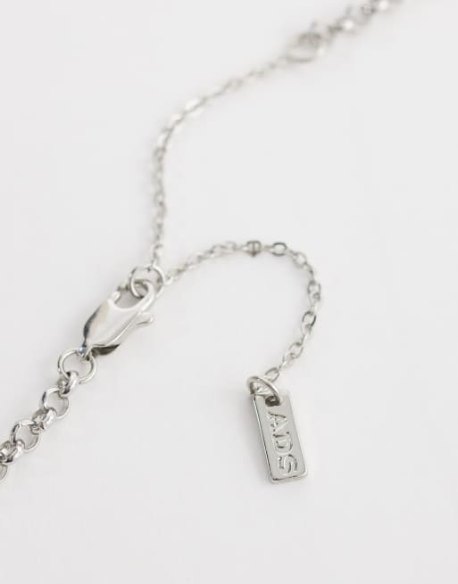 ASOS DESIGN stationed oval link chain necklace in silver, 3 of 4