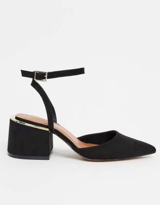 mid block heel pointed shoes