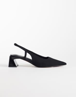 Steam - Chaussures à talon carré avec bride arrière et découpe - Noir 41