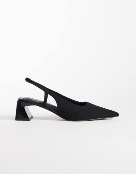 ASOS DESIGN – Steam – Czarne buty na obcasie klockowym z paskiem za piętą i wycięciami - view 1