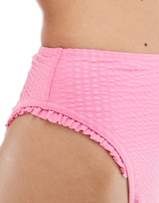 ASOS DESIGN Stella seersucker high leg high waist bikini