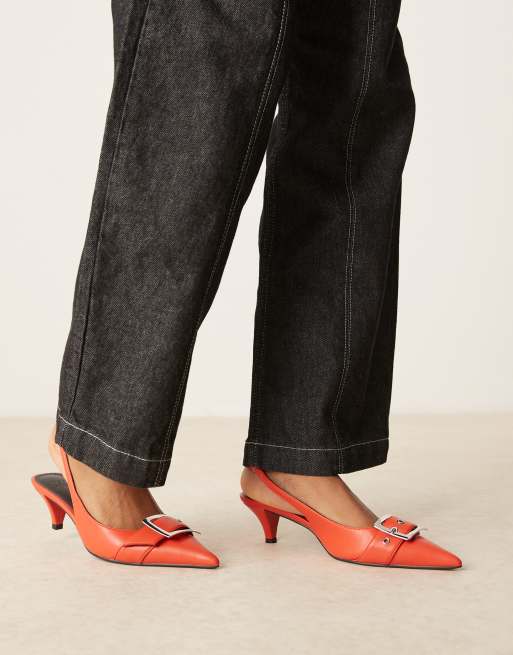 ASOS DESIGN - Stellar - Scarpe con tacco a spillo arancione con fibbia, 4 di 4