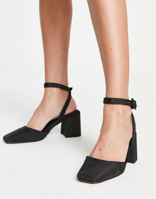 Asos black store block heels