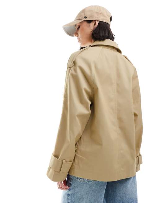 ASOS DESIGN – Stenfärgad, kort trenchcoat, 3 av 4