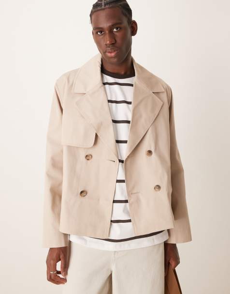ASOS DESIGN – Stenfärgad kort trenchcoat - view 1