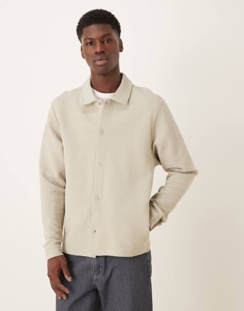 ASOS DESIGN – Stenfärgad, ribbad skjortjacka i jersey - view 1