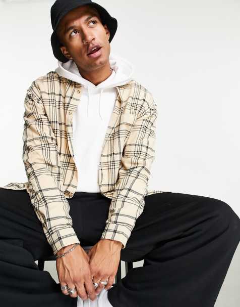 ASOS DESIGN – Stenfärgad rutig 90-talsskjorta i oversize - view 1