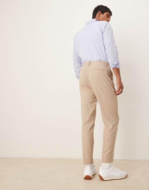 ASOS DESIGN – Stenfärgade, avsmalnande finbyxor i ullmix, 3 av 5