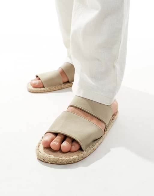 ASOS DESIGN – Stenfärgade espadriller med öppen häl