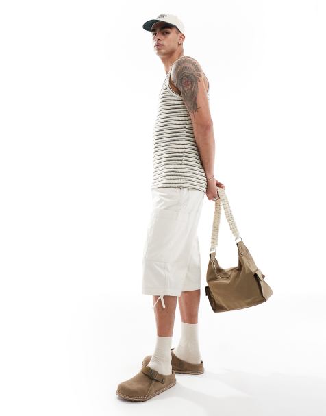 ASOS DESIGN – Stenfärgade jeansshorts i fallskärmsstil med cargofickor - view 1