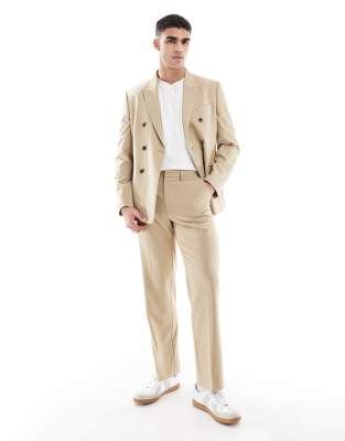 ASOS DESIGN – Stenfärgade kostymbyxor med raka ben - view 1