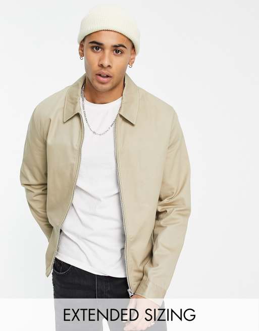 ASOS DESIGN – Stenfärgad harrington-jacka