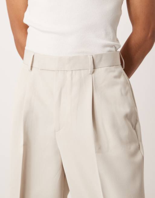 ASOS DESIGN - Stenhvide habitbukser med vide ben, 3 af 5