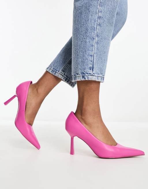 ASOS DESIGN Sterling Escarpins larges talon mi haut Rose