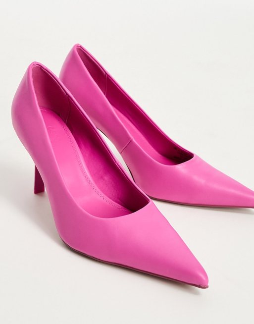 ASOS DESIGN Sterling mid heeled court shoes in pink