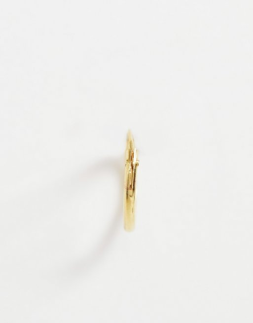 ASOS DESIGN sterling silver 12mm hoop earrings with 14k gold plating, 2 of 4