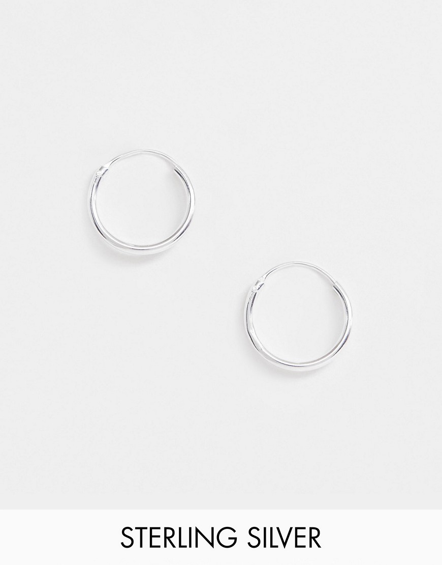 ASOS DESIGN sterling silver 12mm hoop earrings