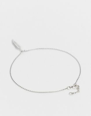 silver anklet with charm