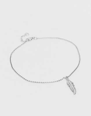 silver anklet with charm