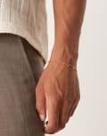 [ASOS DESIGN] ASOS DESIGN Sterling silver ball chain hexagon pendant bracelet in gold No Size GOLD
