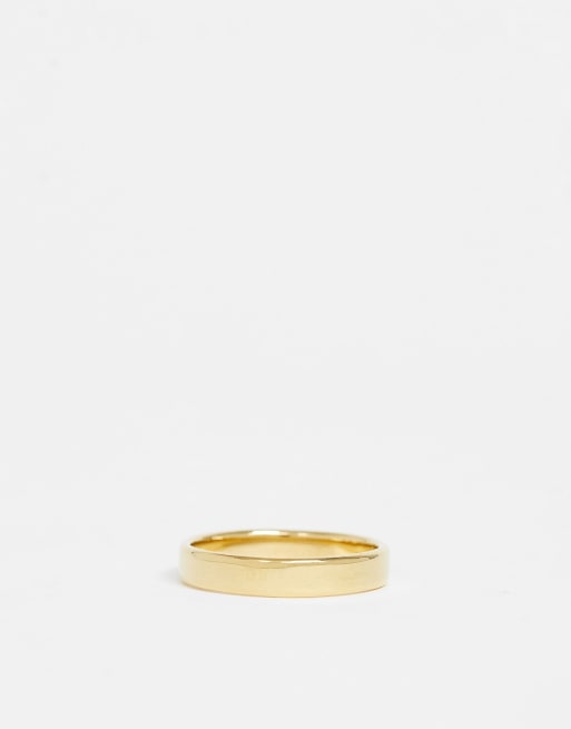 ASOS DESIGN sterling silver band ring in 14k gold plate, 4 of 4