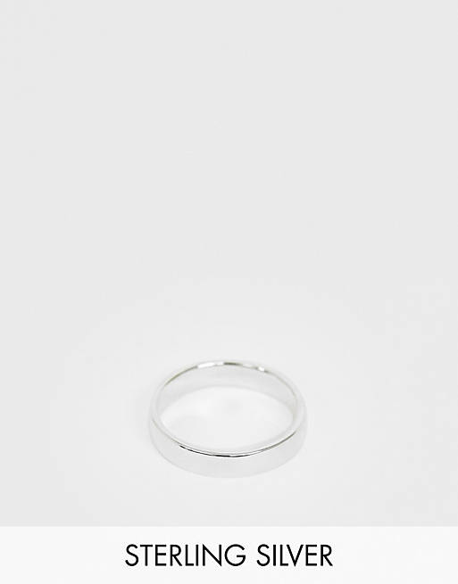 ASOS DESIGN sterling silver band ring in silver