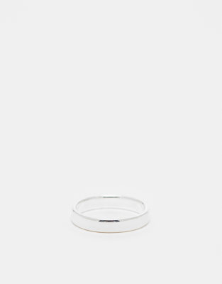 ASOS DESIGN STERLING SILVER BAND RING IN SILVER